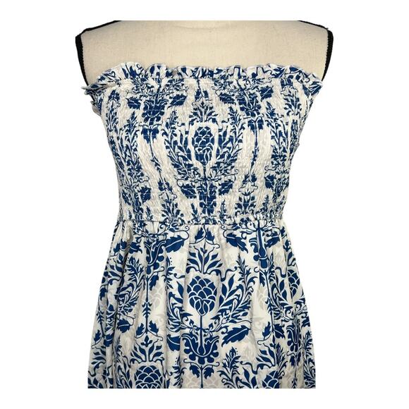 Cupshe Blue & White Damask Mini Tube Dress Size Large - Picture 4 of 7